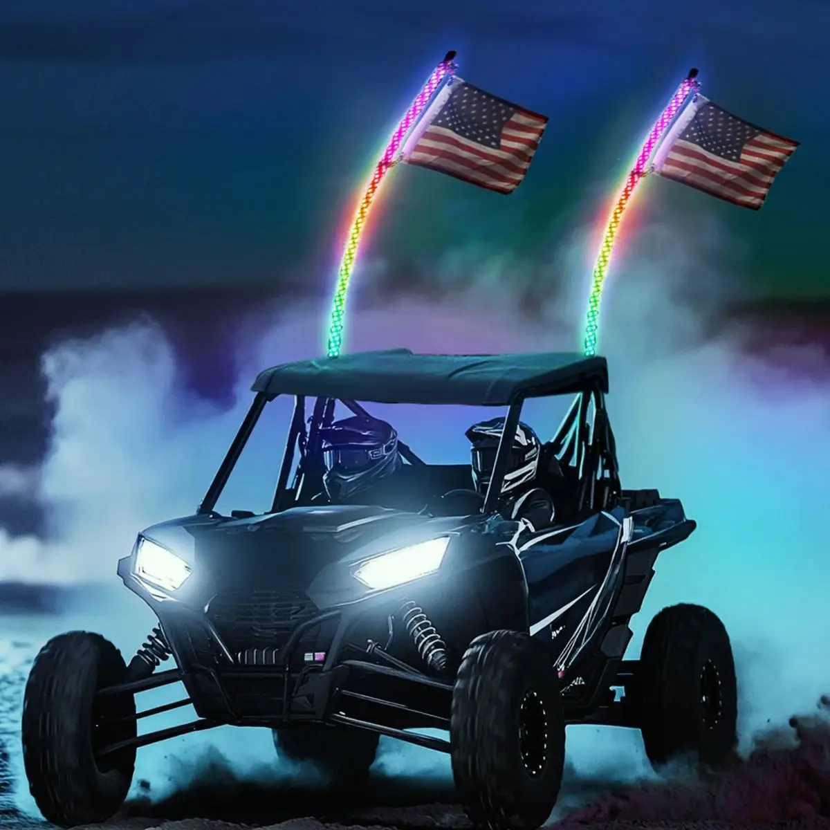 UTV ATV 2 قطعة 3ft أضواء سوط بلوتوث لـ SXS IP67 مقاوم للماء بدوره إشارة وضوء الفرامل متوافق مع Polaris RZR لـ Can-Am #1