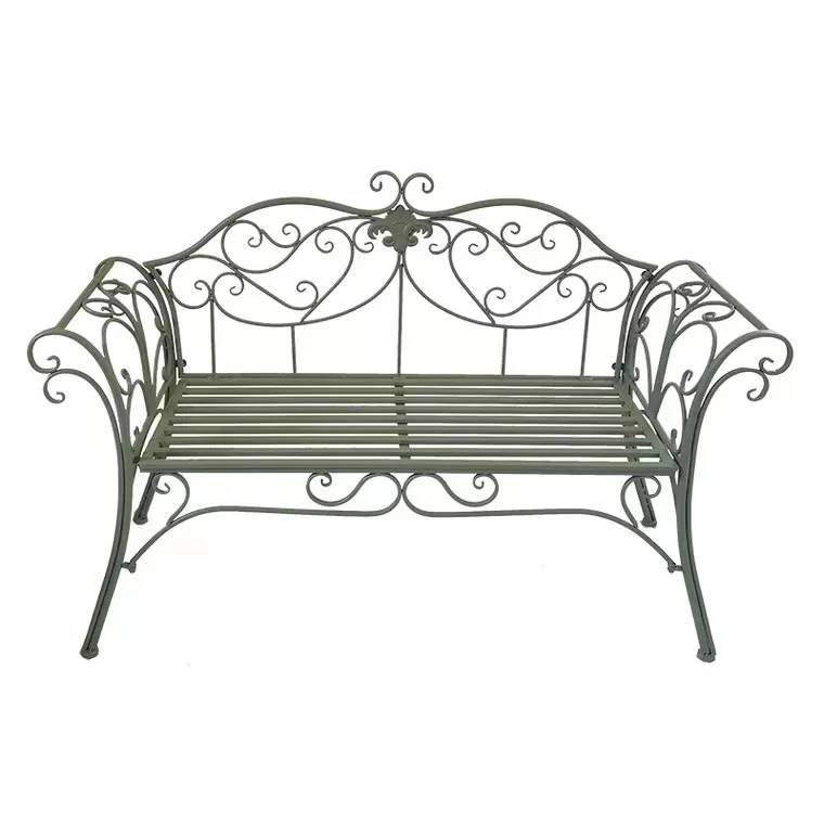 American country wrought iron double chair bench villa garden courtyard decoration leisure chair park outdoor back chair