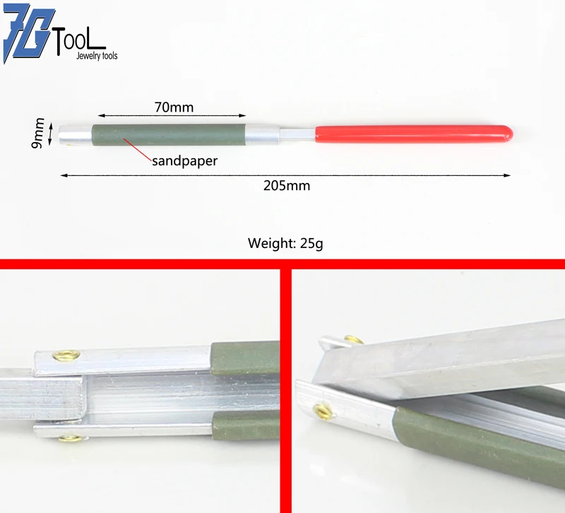 7gtool البلاستيك الصنفرة حاكم الصنفرة مصقول قضيب أدوات تلميع المجوهرات جلخ التلميع أداة الملحقات