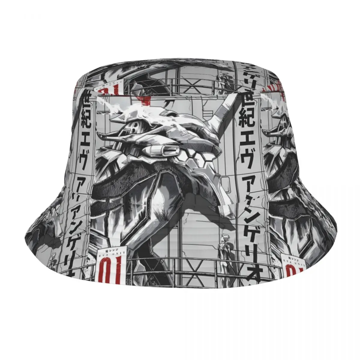 Maßgefertigte Unisex Evangelion Manga Japan Fischerhüte Sommer Strand Sonnenhut