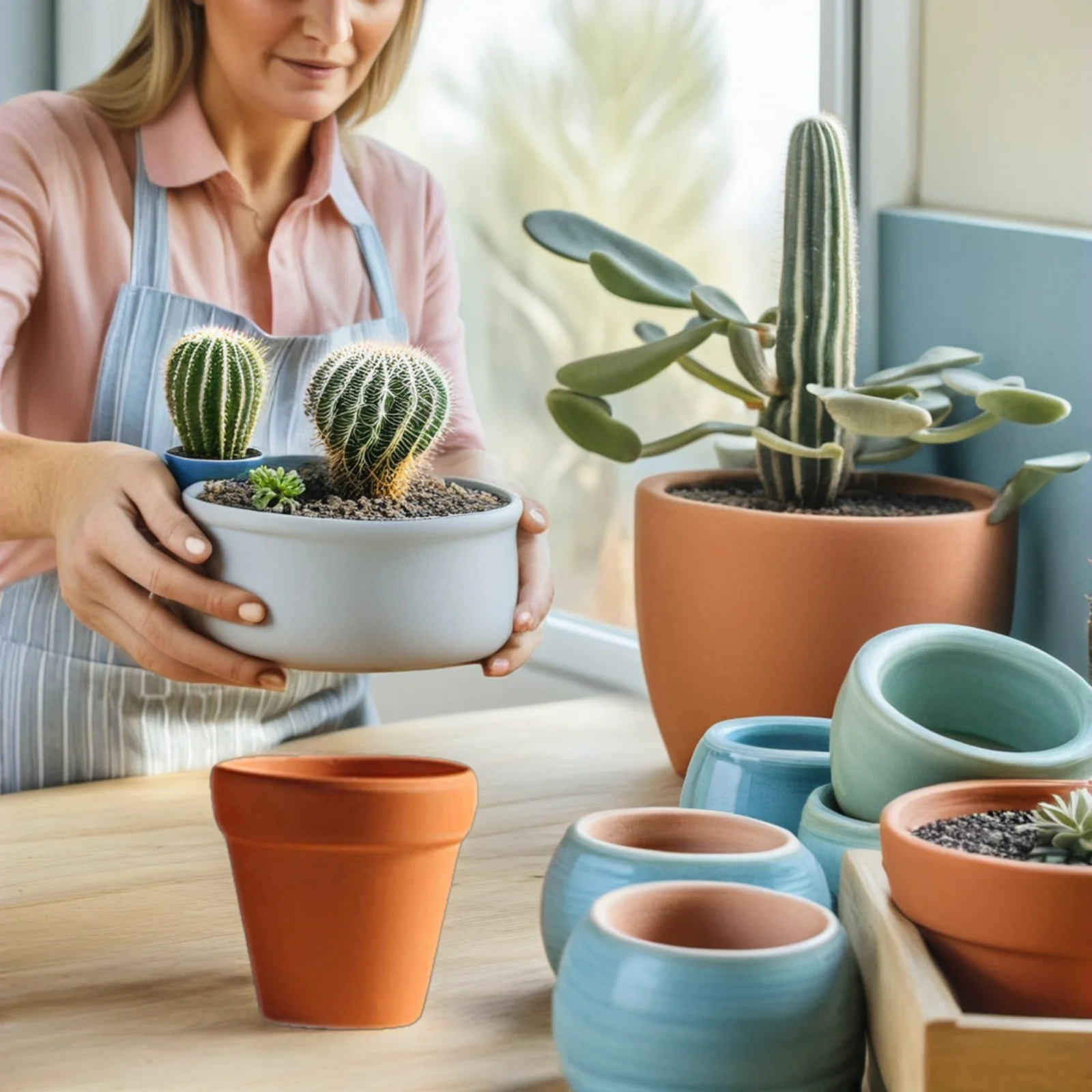 

10Pcs Ceramic Flower Pots Small Terracotta Planters for Succulents Cactus Nursery Indoor Outdoor Gardening Decor Craft Projects