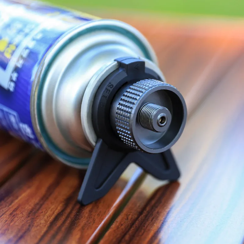 Cabezal convertidor multiusos para exteriores, convertidor de Gas plano con soporte, estufa de Camping, tanque de Gas fijo, junta de cabezal de estufa de Gas butano