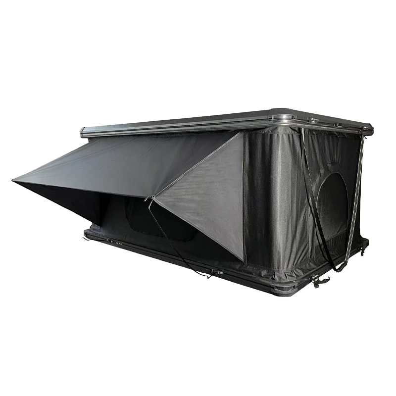 3-4 Person Portable Hardtop Car Rooftop Tent Aluminum Alloy Shell Roof Top Tent For 4x4 SUV Automatic Build