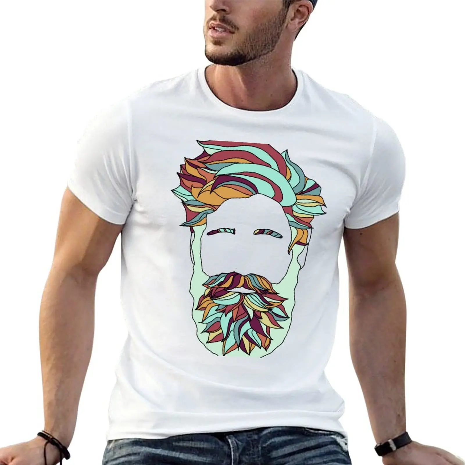 Rainbow Beard T-Shirt Christmas Casual Tee Shirt