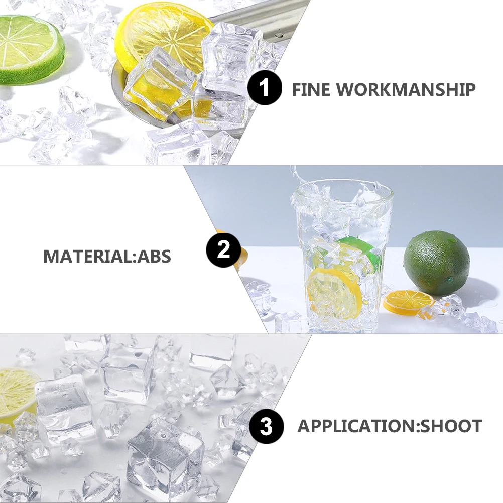 

200pcs Fake Bar For Photography Reusable Props Home Bar Decoration Reusable Acrylic Ice Photo Props Cubes Ice Cubes
