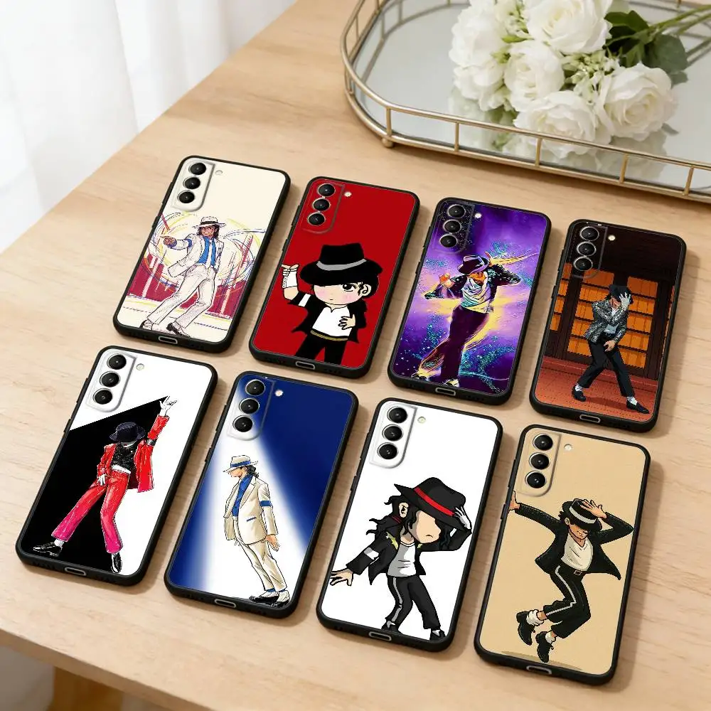 Cute Cartoon M-Michael J-Jackson  Phone Case Black Silicone Soft For Samsung S26,S25,S24,S23,S22,S21,S30,Ultra,Plus,Fe,Lite