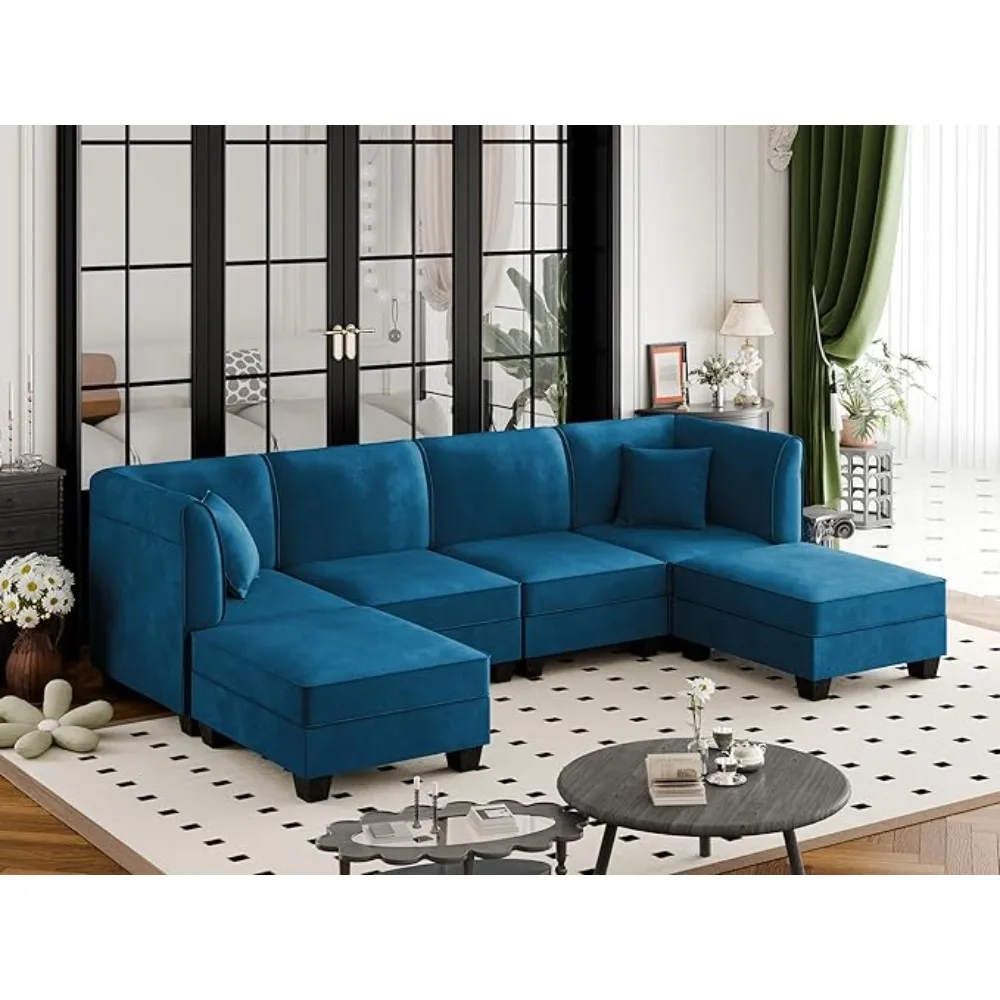 5 Pieces Sectional Couch Modular Sofa with Reversible Chaise 116