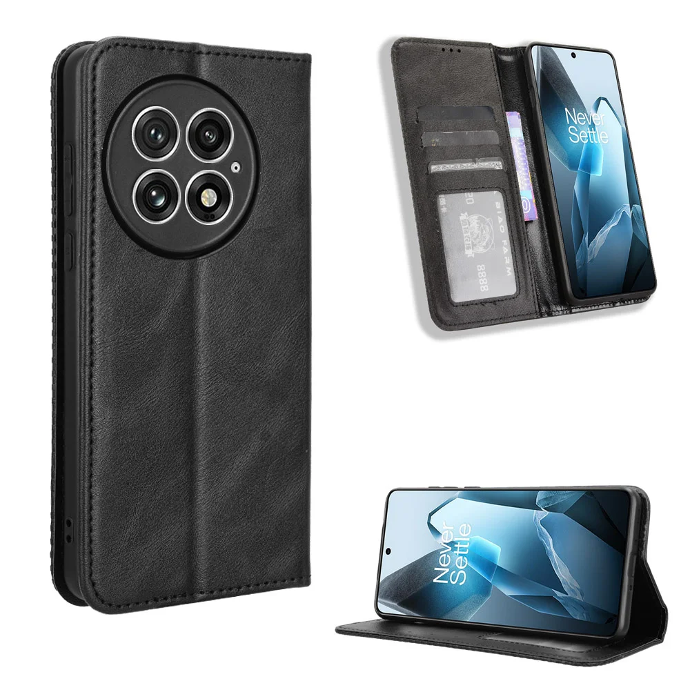 For OnePlus 13 5G Case Luxury Flip PU Leather Wallet Magnetic Adsorption Case For OnePlus 13 5G OnePlus13 1+ Phone Bags