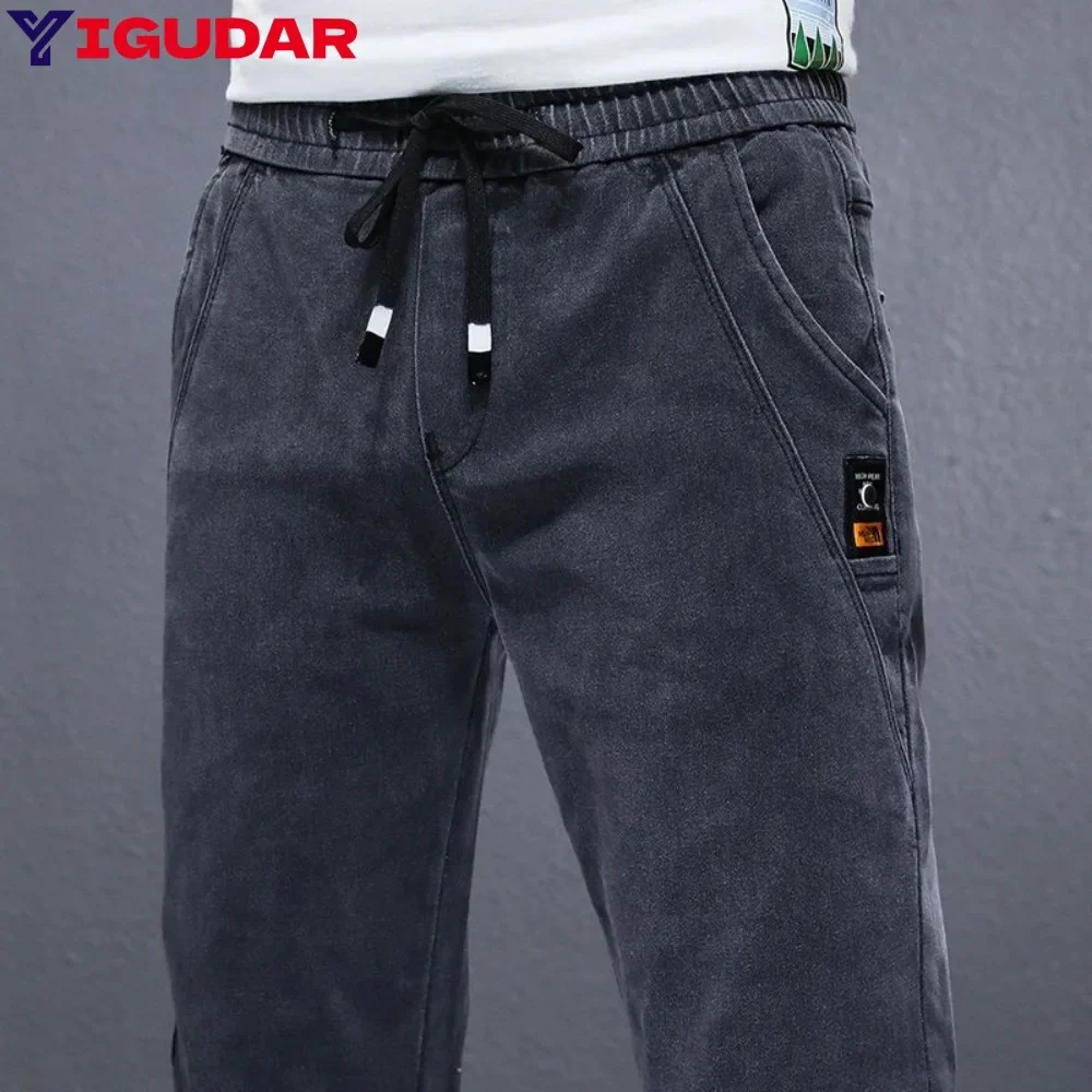 

Весна и осень 2022, новые брюки-джоггеры, мужские брюки на шнурке, повседневные удобные спортивные костюмы, спортивные штаны, уличная одежда, джинсы y2k