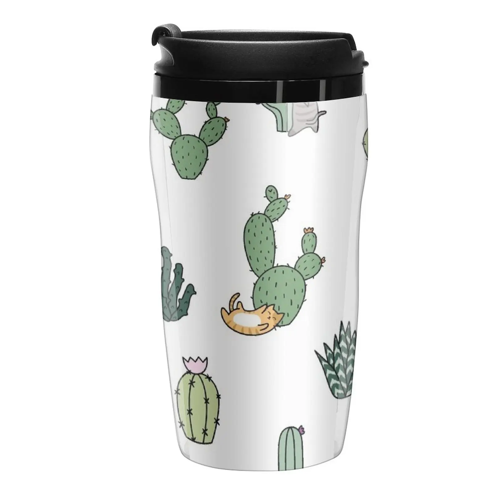 

New Cacti Cats Travel Coffee Mug Pretty Coffee Cup Large Coffee Cups Cup For Coffee Black Coffee Cup