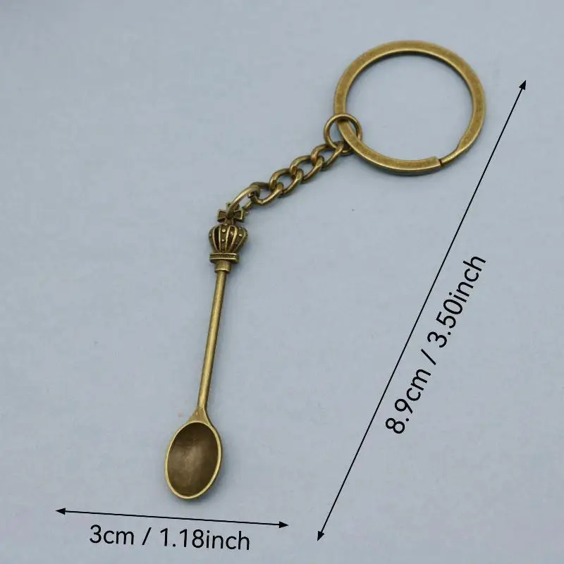 1 PCS Spoon Keychain For Filling Vials With Salts Necklace Key Ring Spoon Keychain Teaspoon Pendant Mini Keychain