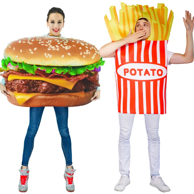 

Adult Style French Fries Performance Props and Costumes Halloween Makeup Ball Cosplay French Fries Role-playing Costumes