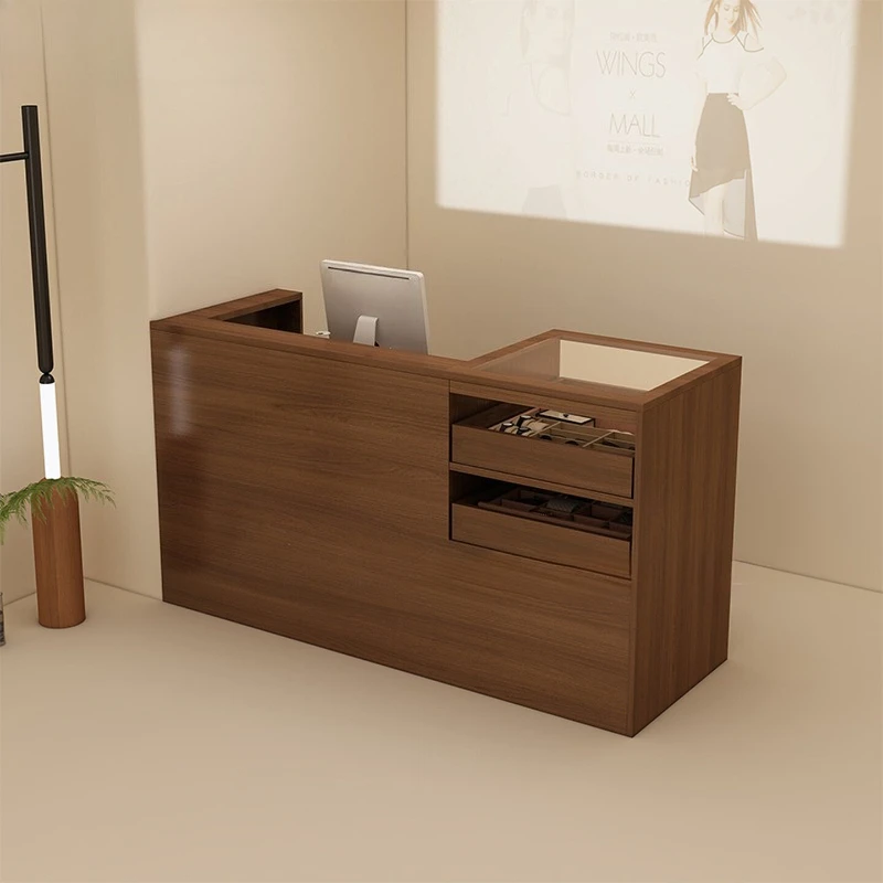 

Clothing store vintage reception counter glass bar women's clothing store reception desk small balcão recepção office furniture