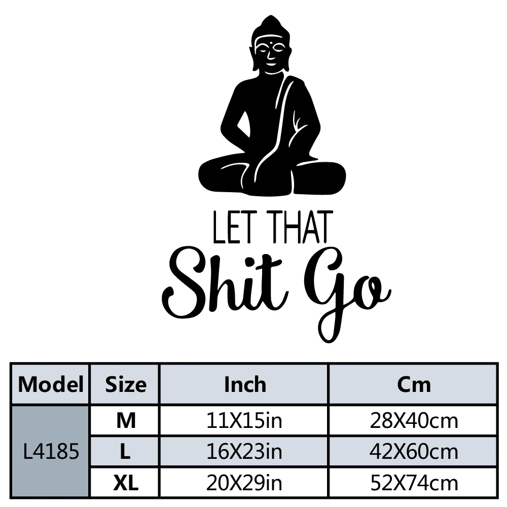 ملصقات حائط مقاومة للماء من Let That Shit Go بوذا لديكور المنزل للمطبخ من الفينيل ملصق فني