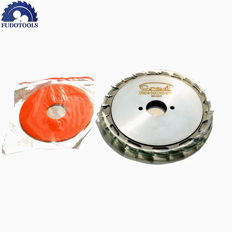 Free Shipping 1 Set Double Blades 120*2.8-3.6*22/20*12+12T TCT Adjustable Scoring Blades for Scoring Aluminum plate/alunimun