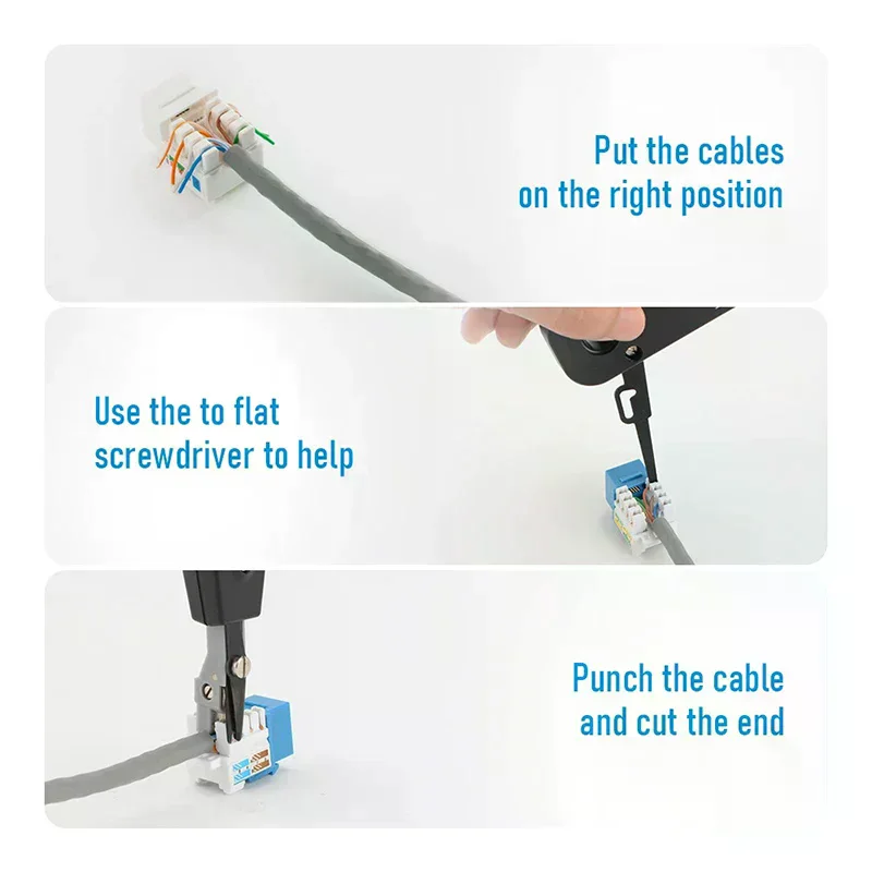 Punch Down Tool 110-draadsnijder Mes Telecomtang voor Rj45 Keystone Jack Netwerkkabel Telefoonmodule Patchpaneel