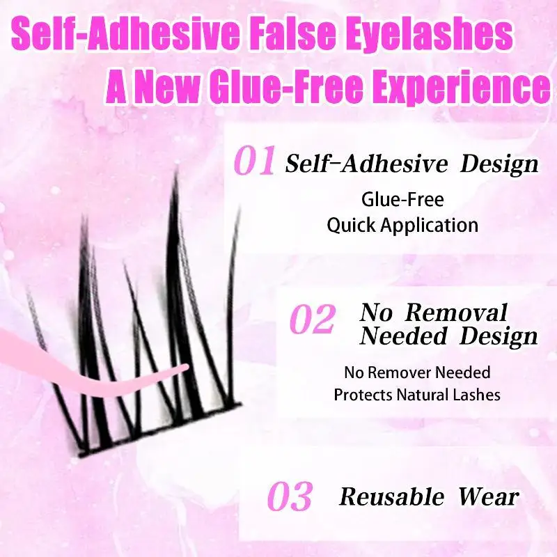 1 Box Natural Fox Eye Glue-Free False Eyelashes Easy Application Beginner Friendly Soft Reusable for Daily Makeup view 3