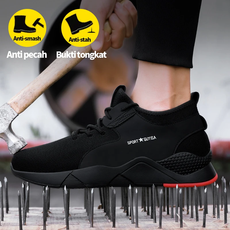 Brand new comfortable anti-slip anti-puncture construction work shoes hiking men safety shoes 