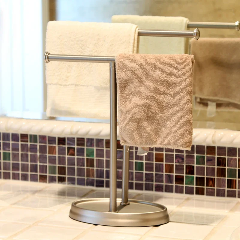 

Прочная вешалка для полотенец на столешнице Прочная вешалка для полотенец для ванной Вешалка для полотенец Вертикальная полка для хранения Органайзер для ванной комнаты