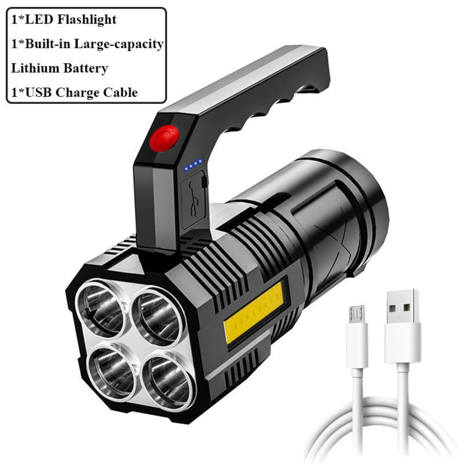 

Handheld Strong Light Flashlight USB Rechargeable LED Flashlights with Two Types of Light, Super Bright Long Range Flashlight wi