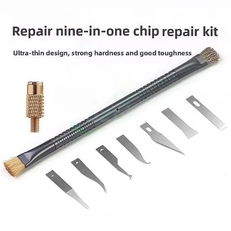 BGA IC Chip CPU Pry Scraper Tool Kit Multiple Blades Cleaning Brushes For Cell Phone Mainboard Glue Removal Maintenance Supply