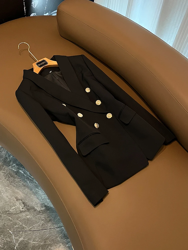 

Ele Ladylike Perfume Sle Top Coat Women's Faion Commute Wind Long Sve Double Button Pure Color High Quali Outerwear