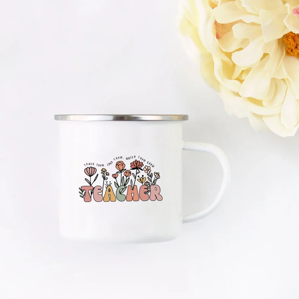 Teach Them Love Them Watch Them Grow Cute Teacher Floral Mug Back To School Teacher Appreciation Gift Teachers's Coffee Cup