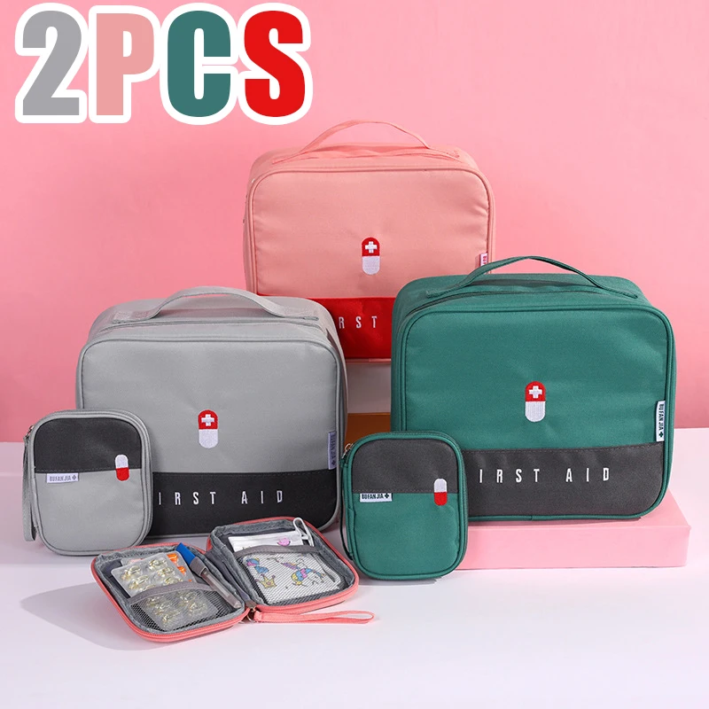 Buy 1 Get 1 Free Household Medical Emergency Kit Portable Large Capacity Portable Multifunctional Layered Storage First Aid Kit