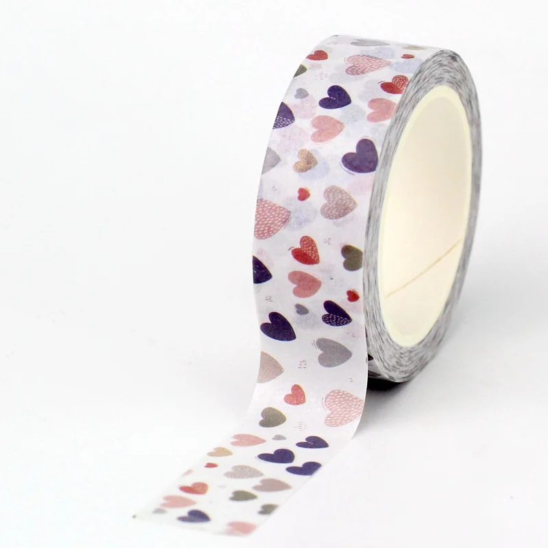 NEW 1PC. 10M Cute Valentine Hearts Seasonal Pattern Washi Tape Scrapbooking Planner Adhesive Masking Tape Kawaii Stationery