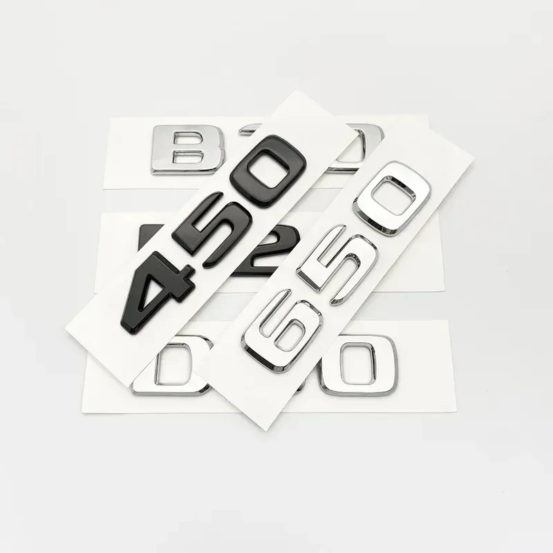 Silver Black Letters B20 B30 D30 450 650 ABS Emblem for Mercedes Benz Brabus C W203 W204 W205 Coupe Car Trunk Badge Logo Sticker