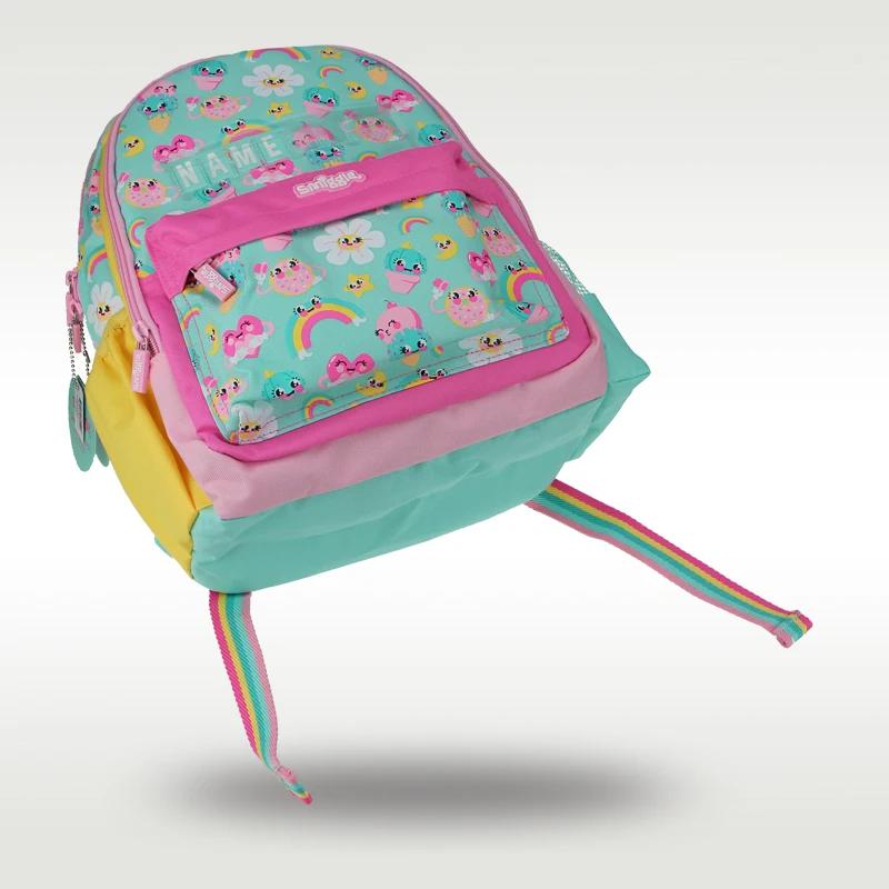 Smiggle-mochila escolar con estampado de girasoles para niños, bolso escolar original de alta calidad para niñas de 3 a 6 años, 14 pulgadas,