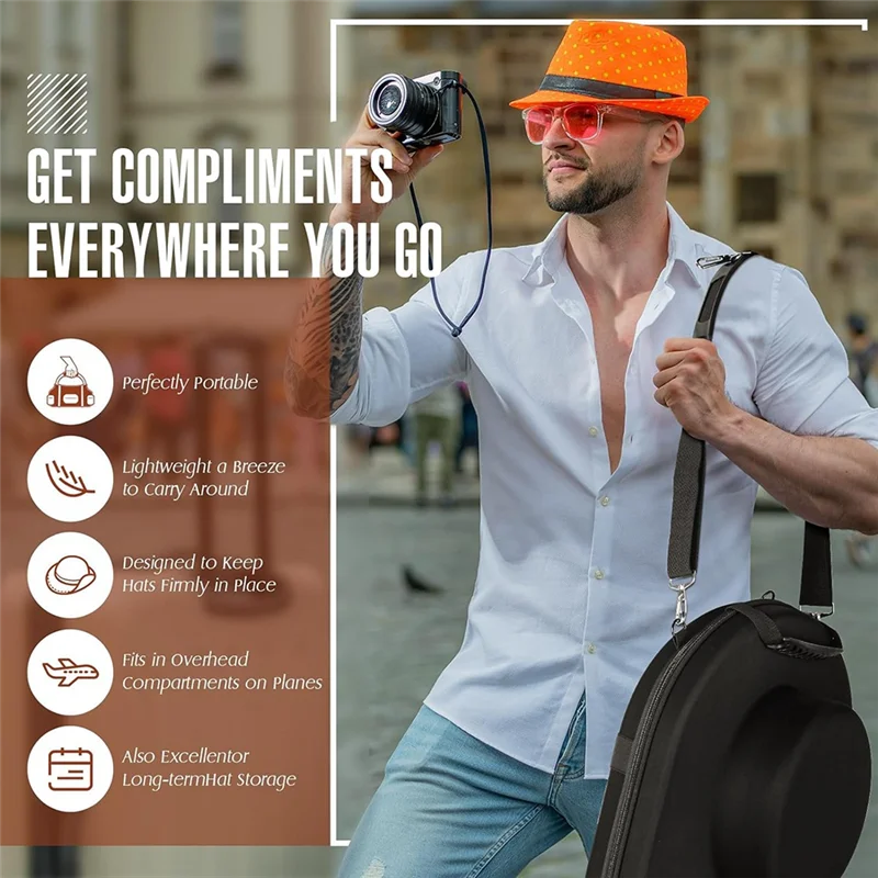 

A11E-Travel Hat Case , Hat Travel Case, Hat Box Travel, Travel Hat Organizer, Hat Storage For Travel, Hat Case For Fedora