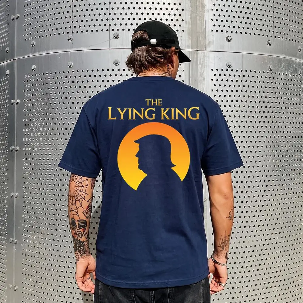 The Lying King T-Shirt Anti Trump Graphic Tee Funny Political Parody Shirt Anti Trump Satire T-Shirt Funny Political Gift  Men