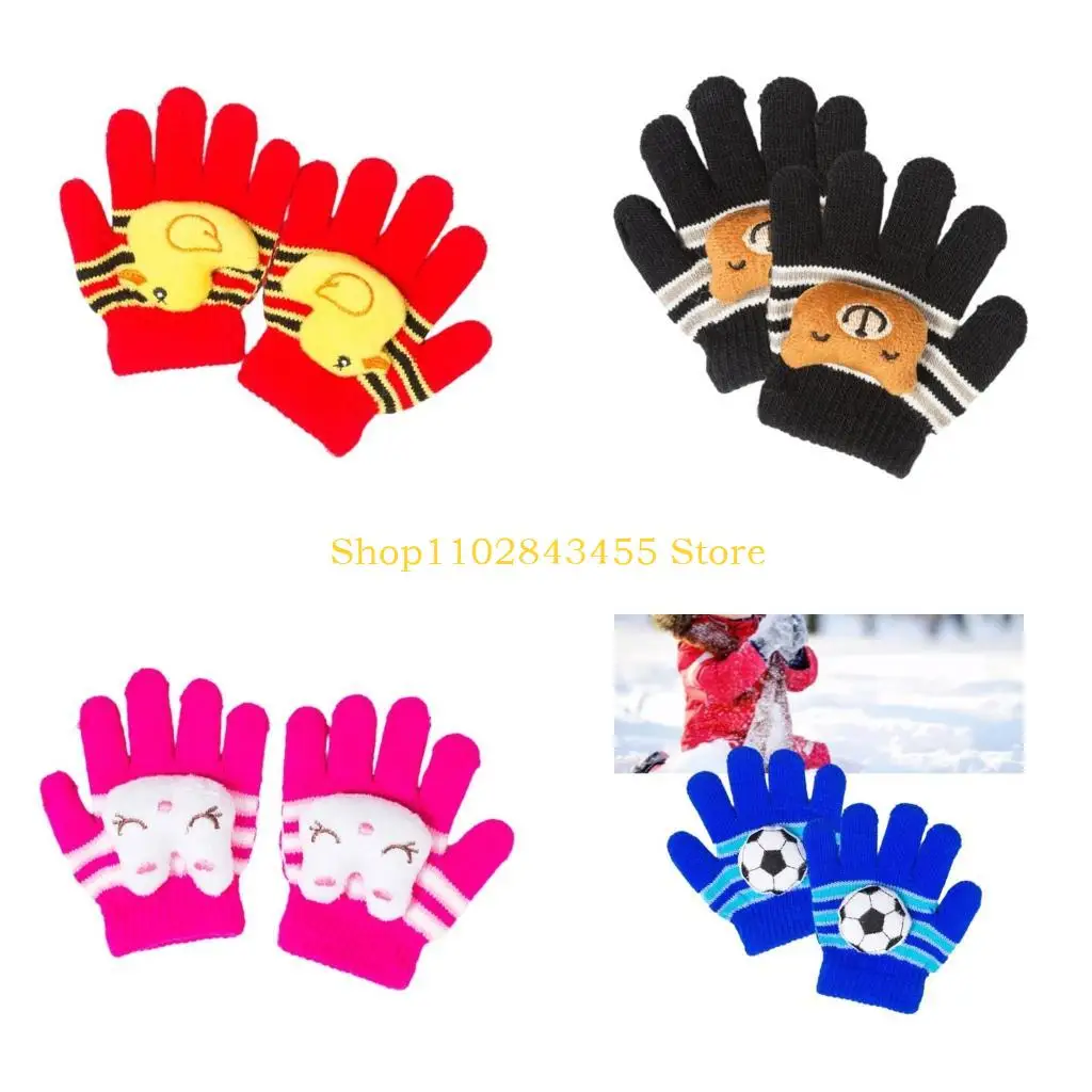 

49MC Детские перчатки Прекрасные красочные варежки Теплые стильные полосатые перчатки с полным пальцем