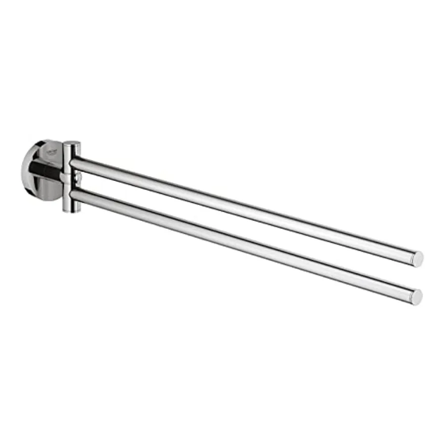 

18-Inch Double Towel Bar for Bathroom Starlight Chrome Finish Durable Metal Construction Rust-Resistant and Easy to Install