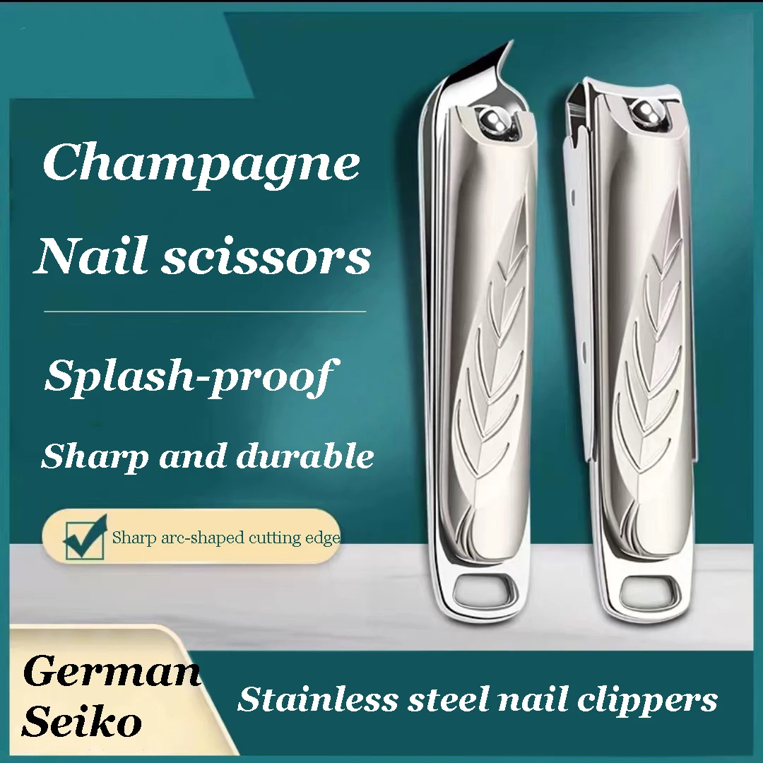 

Кусачки для ногтей большого диаметра из нержавеющей стали, кусачки для ногтей с защитой от брызг, инструменты для обрезки плоских и наклонных ногтей для домашнего использования.