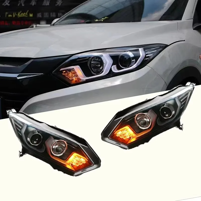For Honda HR-V Headlights Car Styling Headlights 2014-2018 HRV Vezel LED Headlights Projector Lens Genius DRL Signal Light
