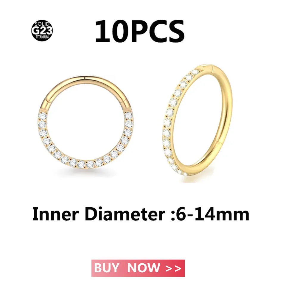 10 Stück Scharniersegment Nasenring Edelstahl Nasenring Septum Clicker Piercing Lippe Ohrknorpel Helix Körperpiercing Schmuck – Detail 10
