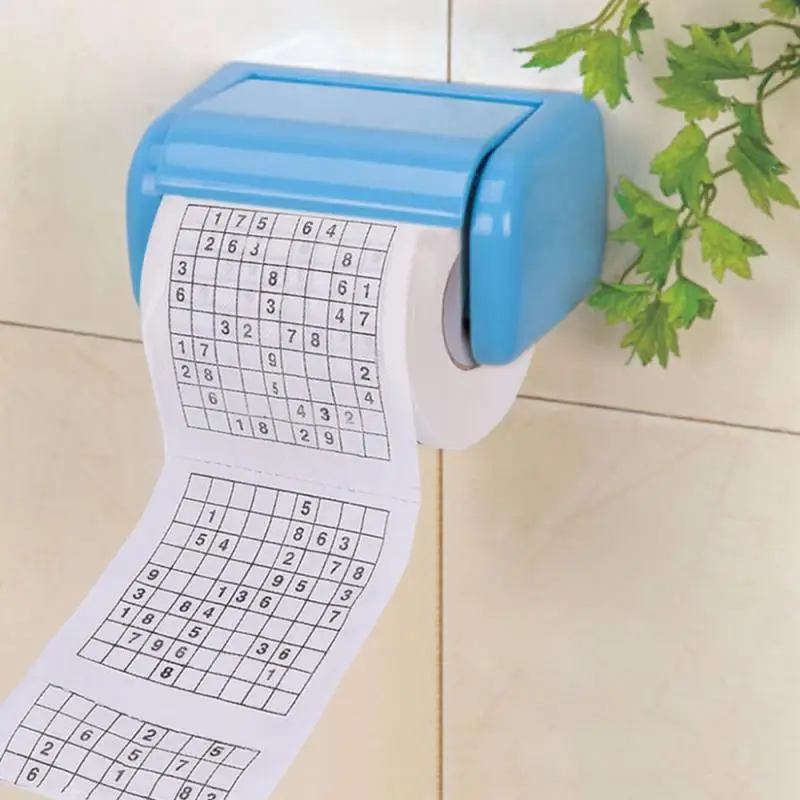 Kertas tisu cetak Sudoku Su tahan lama kertas gulung Toilet permainan teka-teki bagus kertas Toilet Puzzle rumah kantor Jiugong Bahasa Inggris