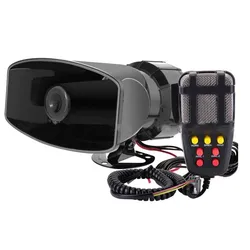 100W Car Alarm Horn DC12V 24V 125DB with MIC Loud Motorcycle Siren Vehicle Truck Warning Loudspeaker