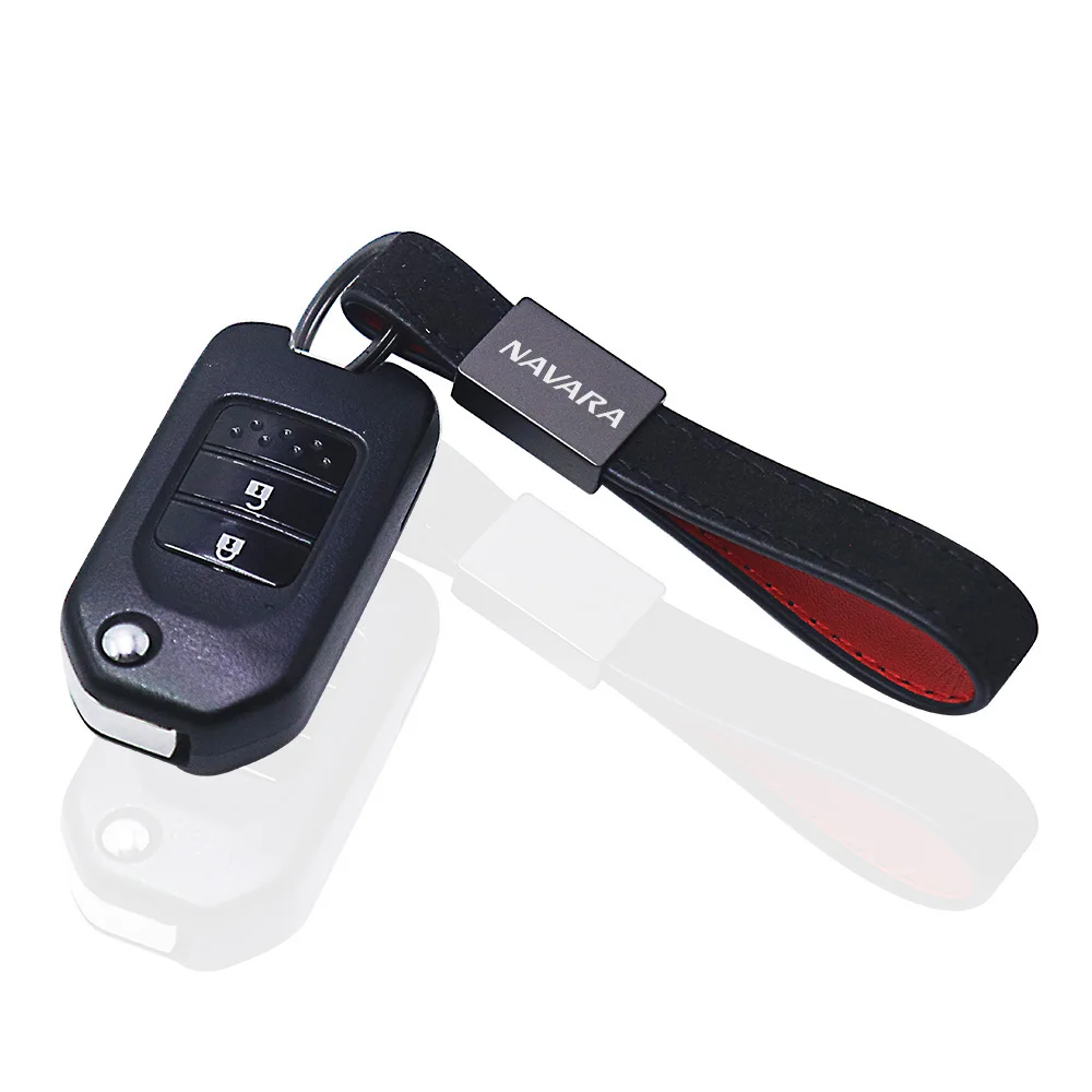 for Nissan navara np300 at32 rhd pro-4x n-trek car key chain leather keychain Car Accessories view 6