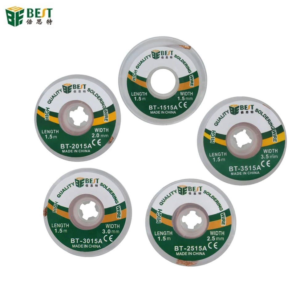 

Нелогалогенная проволока для удаления припоя 1,5/2,0/2,5/3,0/3,5 мм, полоска для припоя с низким остатком, не требующая мытья, необходимая для чистки паяльных подушечек
