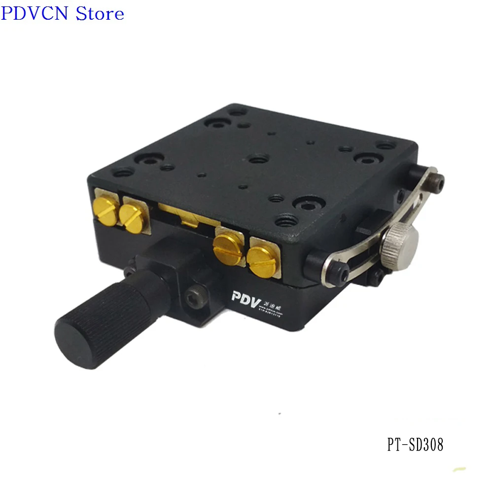 PT-SD308 PDV Brand Precision Manual Translation Platform Arc Pendulum Table Goniometer Pitch Table 15 Rotation 65x65mm 6Kg Load