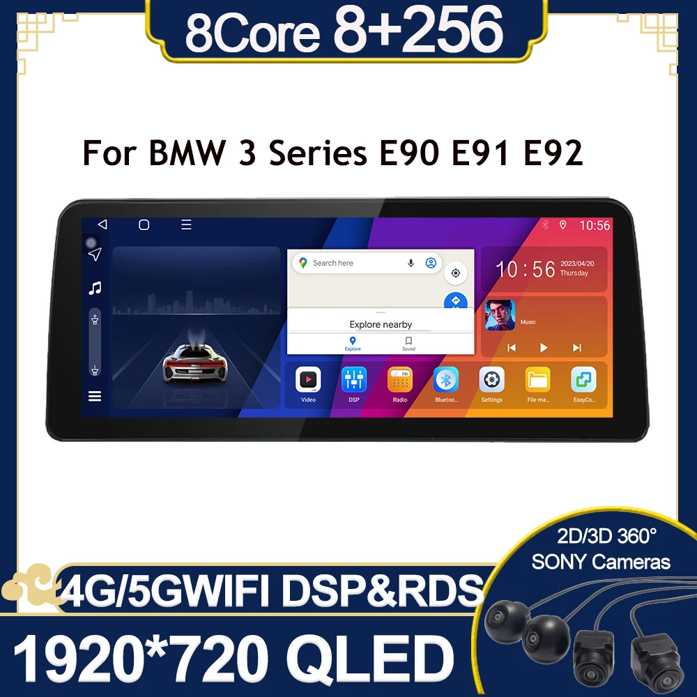 

Android 12 QLED экран для BMW 3 серии E90 E91 E92 автомобильное радио головное устройство 2 Din мультимедийный видеоплеер GPS 2din Carplay стерео