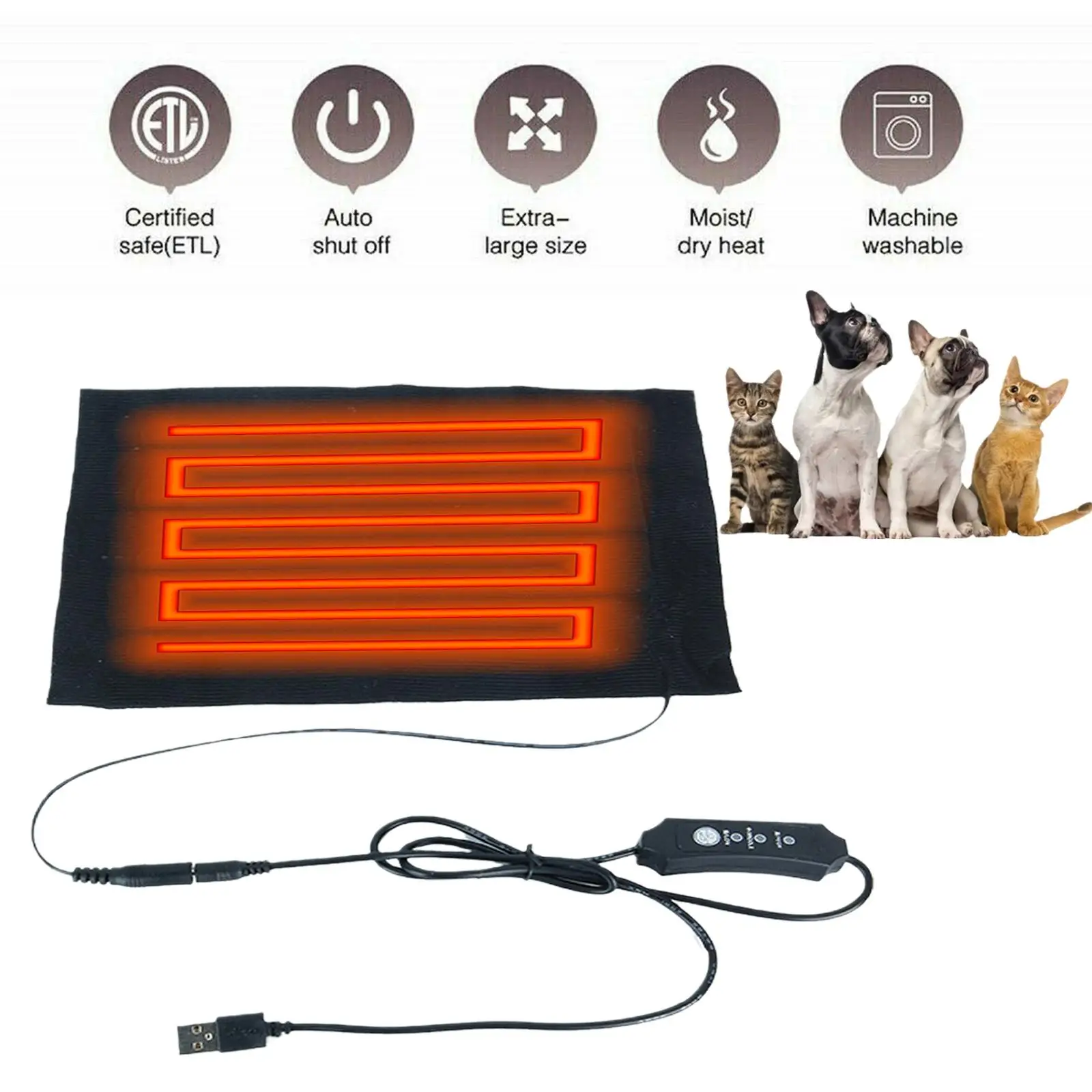 Picture 5: Pet Heater Heating Pad Pet Warmer Heating Pad Pets Winter Mat Pet Pet Accessories Carpet Warmer Warm Heater Pet Rug
