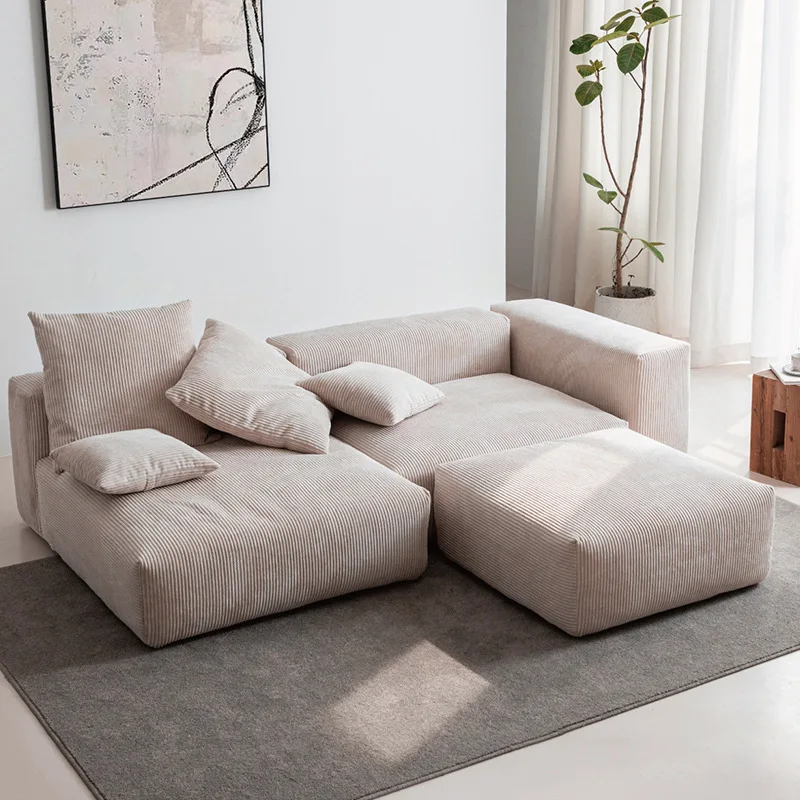 

Modern Simple Module Living Room Sofa Luxury Combined Wabi-Sabi Living Room Antique Sofa Home Furniture Divani Da Soggiorno SGKT