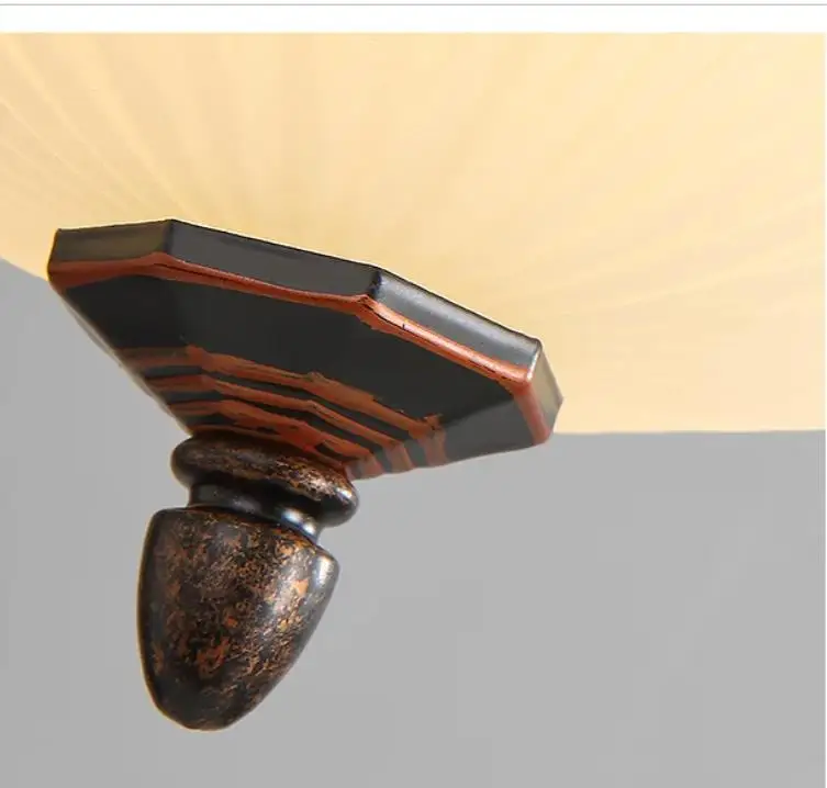 Retro Wrought Iron Ceiling Lamp American Octagonal Paint Ceiling Light Balcony White Ceiling Lighting