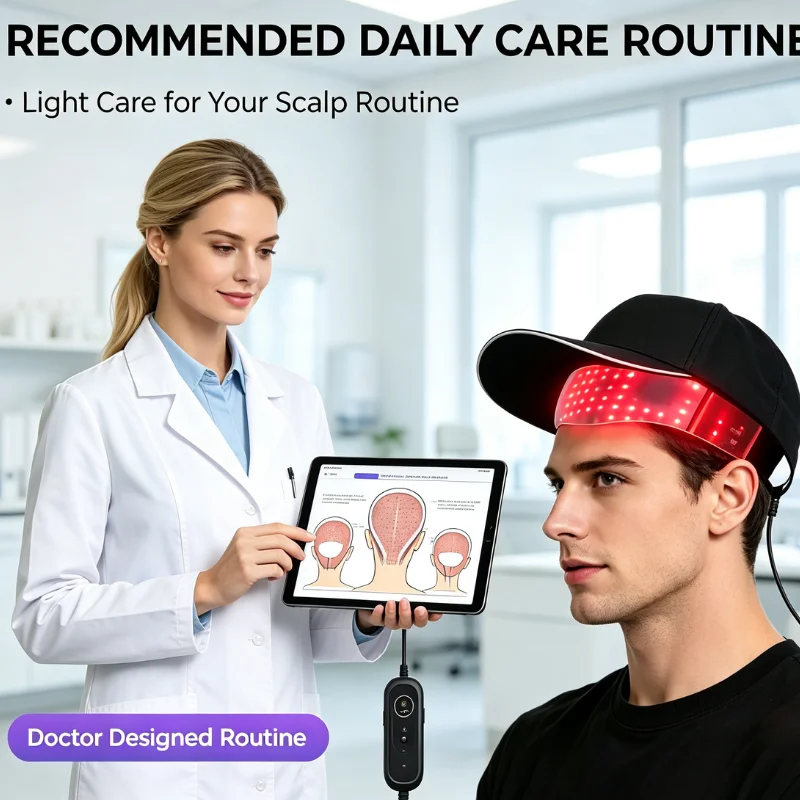 100 LED Red Blue Light Hair Growth Cap 630nm 650nm 470nm Scalp Therapy 4 Modes USB Charging Anti Hair Loss Device