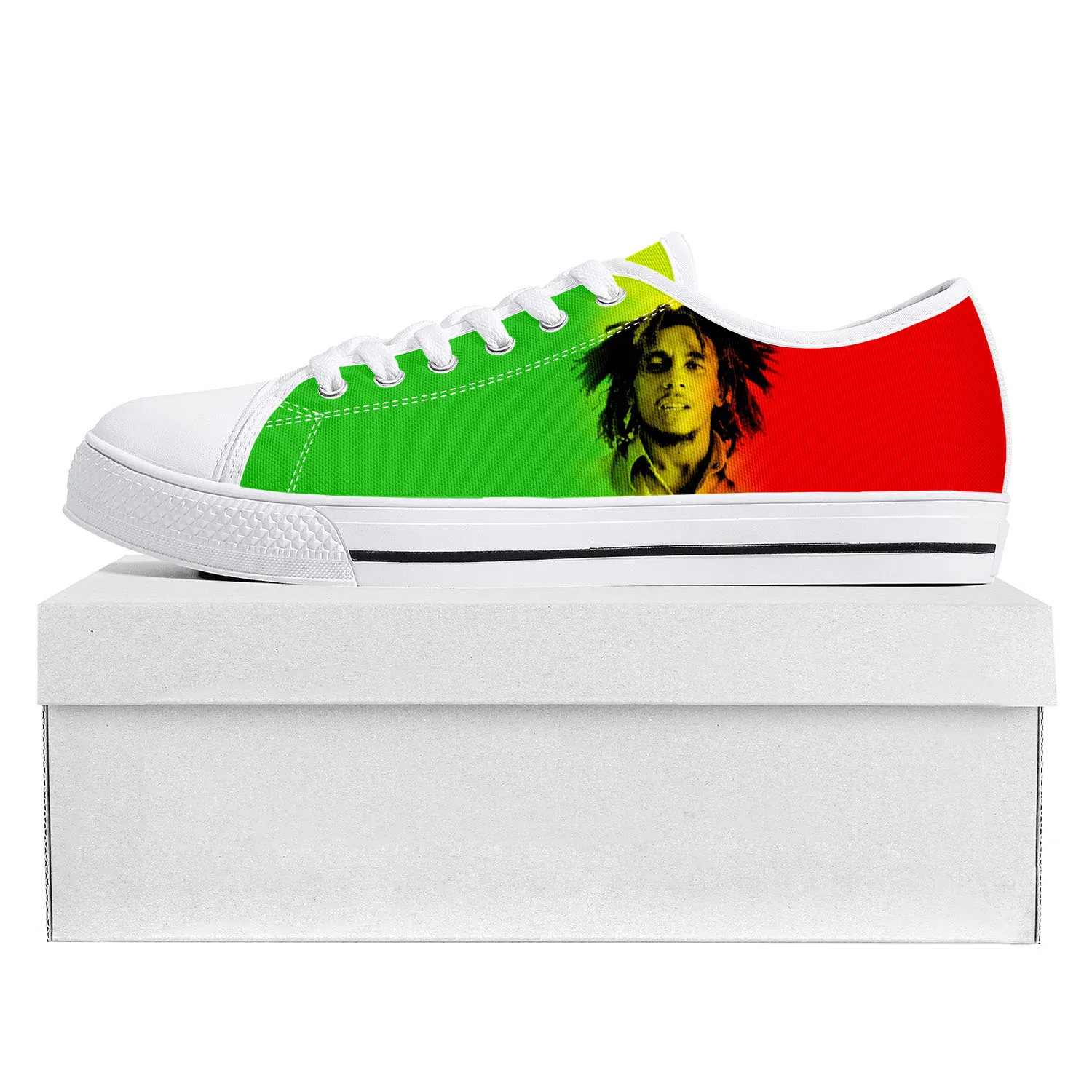 Reggae Rock Music Star Bob Marley Low Top High Quality Sneakers Mens Womens Teenager Canvas Sneaker Couple Shoes Custom Shoe