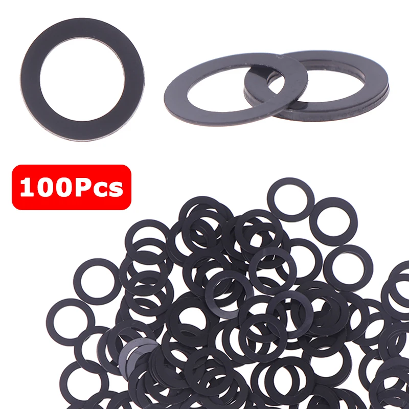 100 個 M10 黒ナイロン平ワッシャー平面スペーサーガスケットリング室内ドアワッシャー耐摩耗性継手ヒンジリング部品